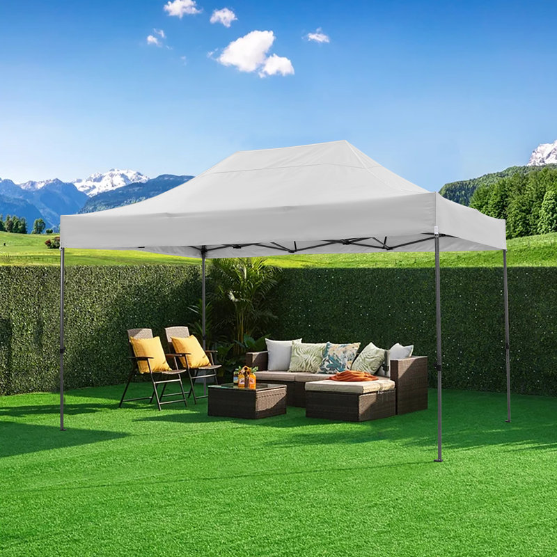 10x15 Heavy Duty Pop up Canopy Tent with 4 sidewalls Commercial Outdoor Canopy , White