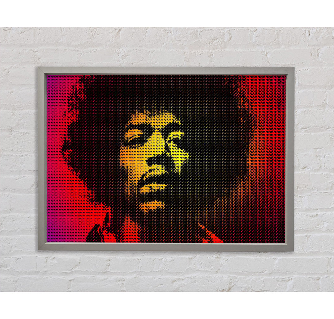 Jimi Hendrix Gesicht - Einzelner Bilderrahmen Kunstdrucke auf Leinwand