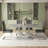 Modern 5-Piece Rectangular Faux Marble Dining Table Set-323867930-323867928