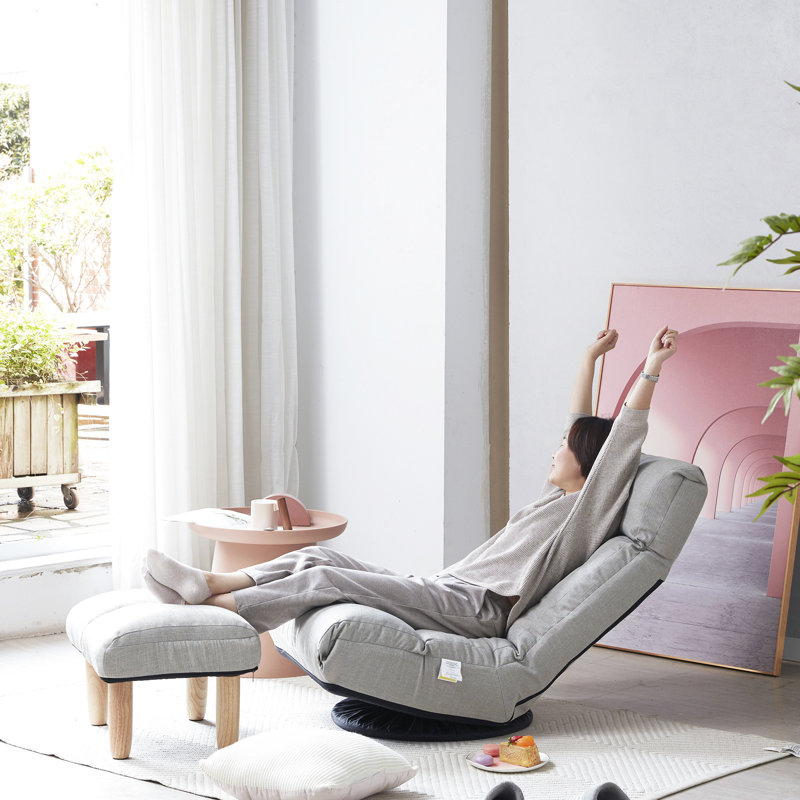 Foldable Metal Reclining Chair For , Space Solution Comfortable With Adjustable Sections - Base, Gray Linen
