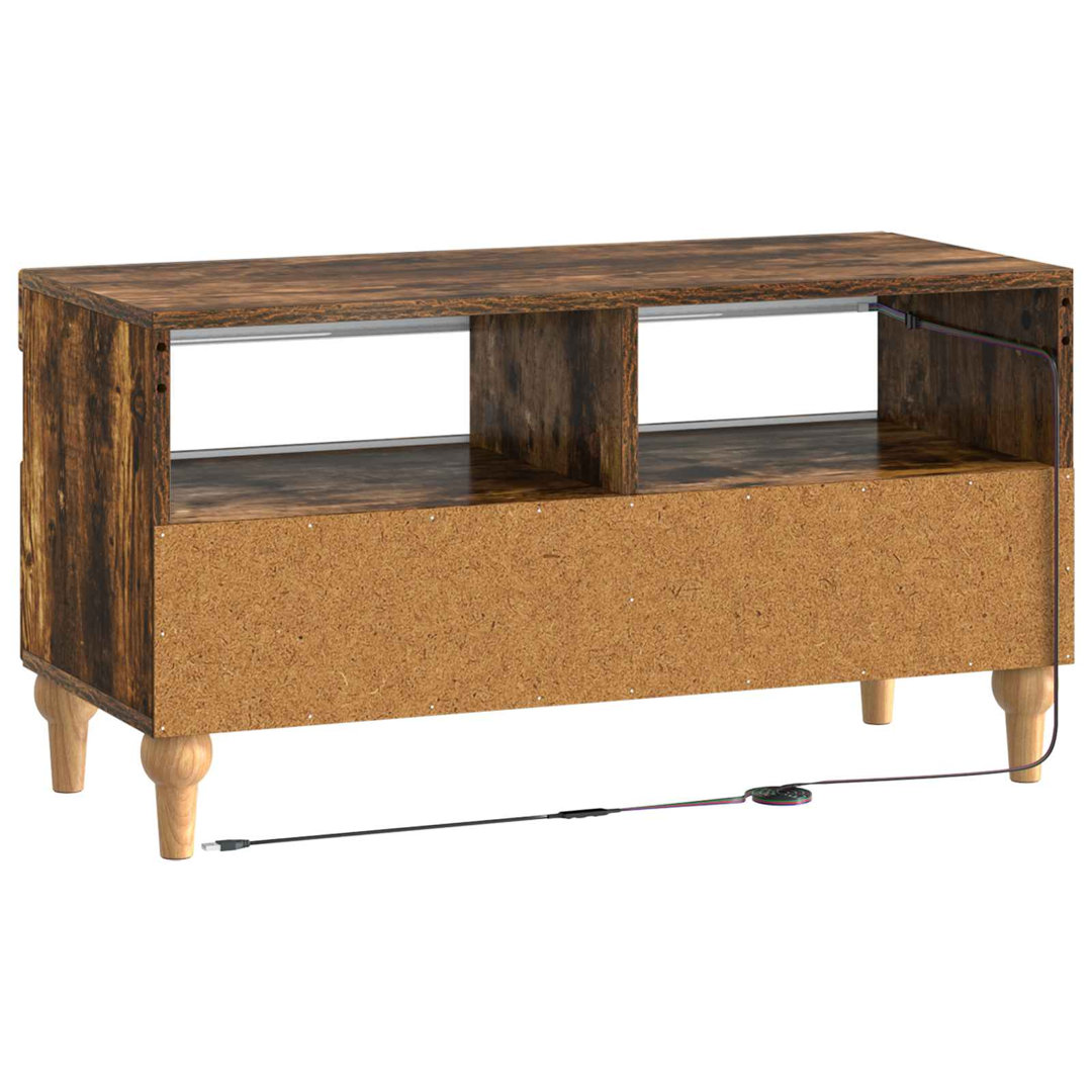 LED TV Cabinet with LED Strip Lights ALKMAAR Engineered Wood Furniture