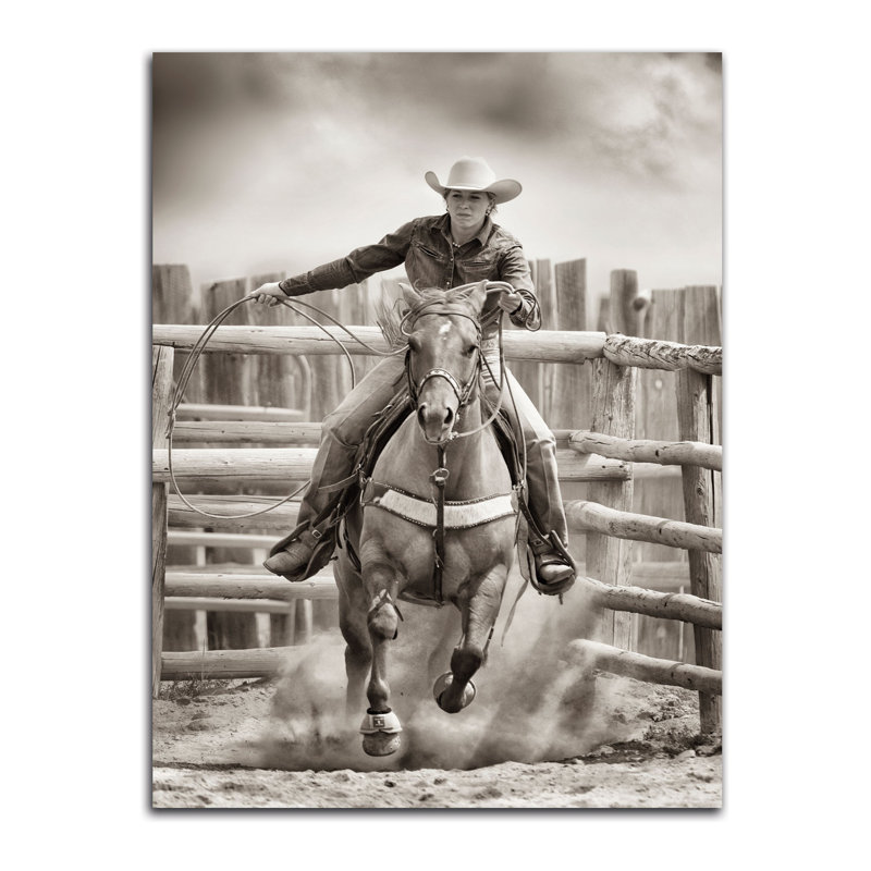 « cowgirle em », reproduction de photo, H 20 po x l 16 po x P 0,01 po, Papier