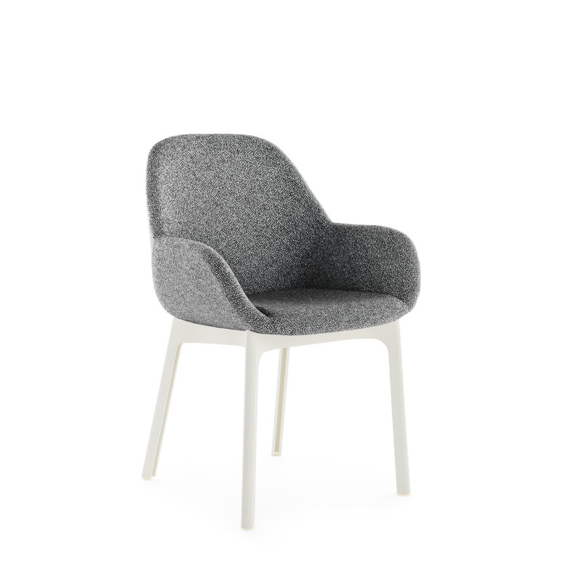 Clap Upholstered Armchair, White, White