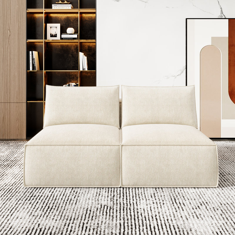 Canapé modulaire en chenille Boneless, Beige