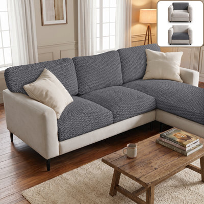 Stretch Sofa Cushion Cover - Individual Loveseat Cushion Slipcover for Sectional Couches