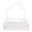 Lit double rustique en bois rustique avec garde-corps, blanc - Garde-corps indispensable pour la chambre à coucher