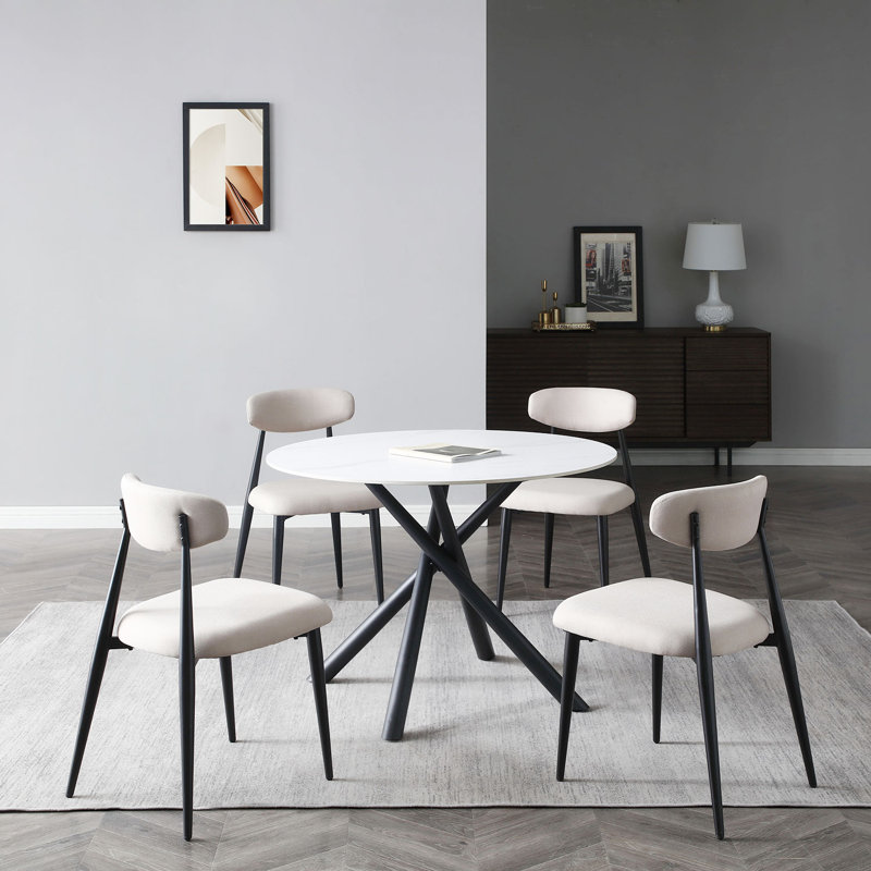 Table de salle à manger Ellierose, H 29,75 po x l 47,25 po x P 47,25 po, Black