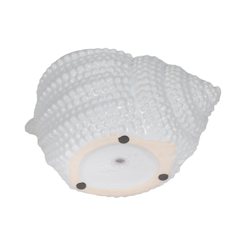 Sagebrook Home 10" Ceramic Seashell Planter - Coastal White Decor Accent