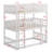 Triple Wood Bunk Bed, With Ladders, Guardrails Detachable Bunk Bed-322936120