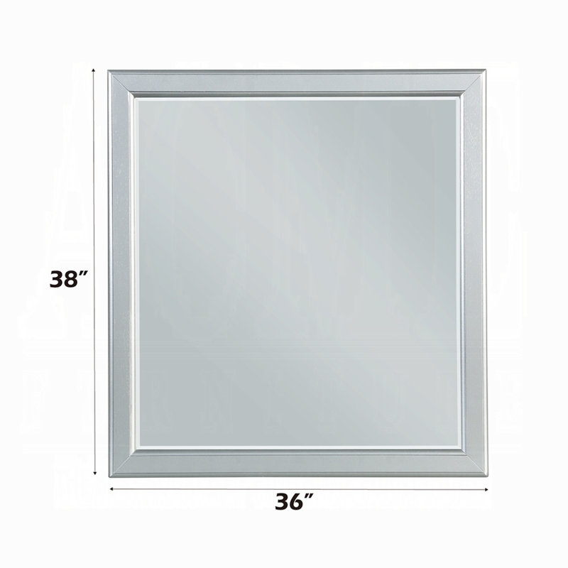 Sophia Flat Mirror, Platinum, 38" x 36"