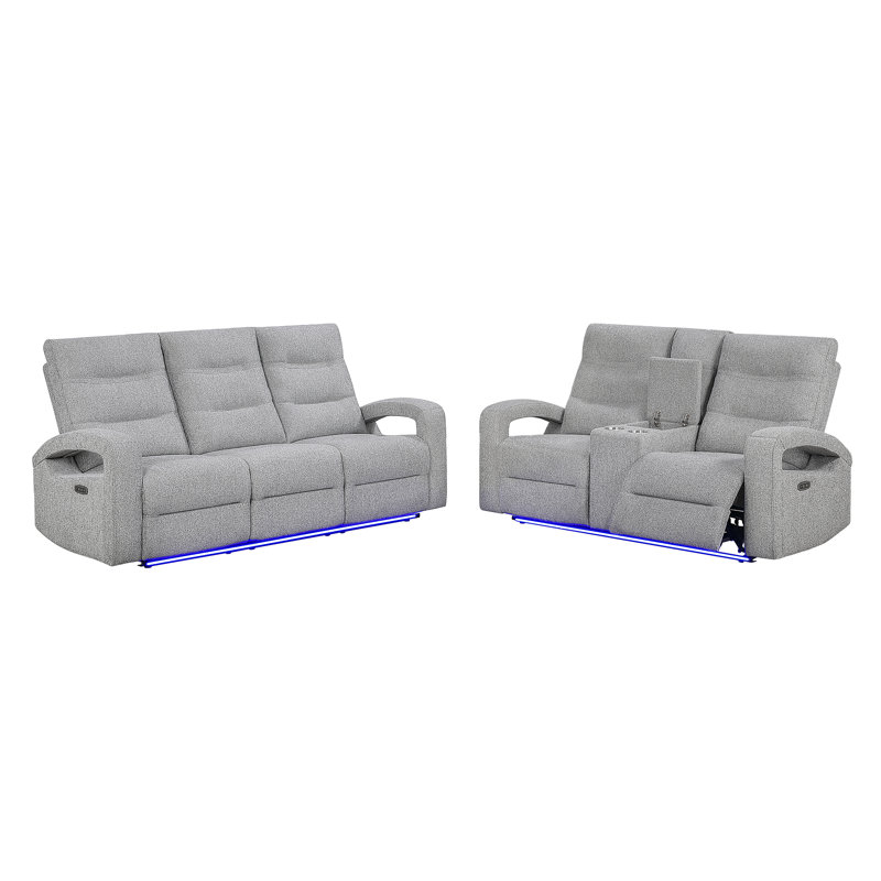 Causeuse inclinable électrique gris Isolé, L 71 po