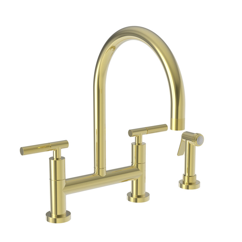 Muncy Kitchen Bridge Faucet with Side Spray, Forever Brass (PVD)