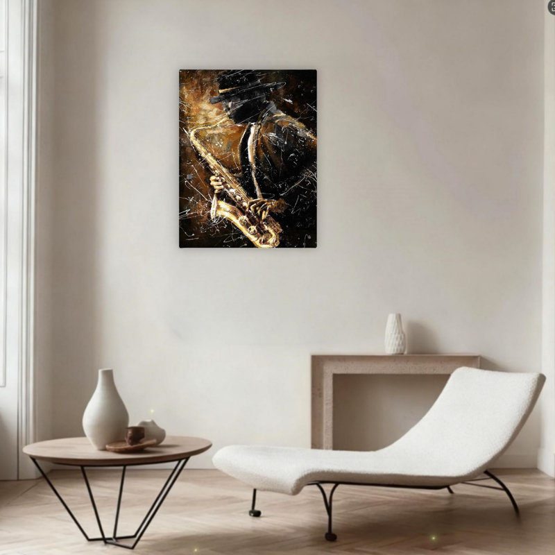 Art mural en toile noire sans cadre 24 po x 36 po