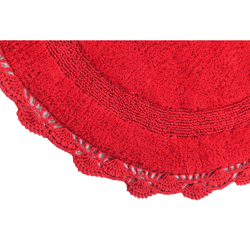 Tapis pour salle de bain Wingert, l 28 po x L 28 po, Rouge