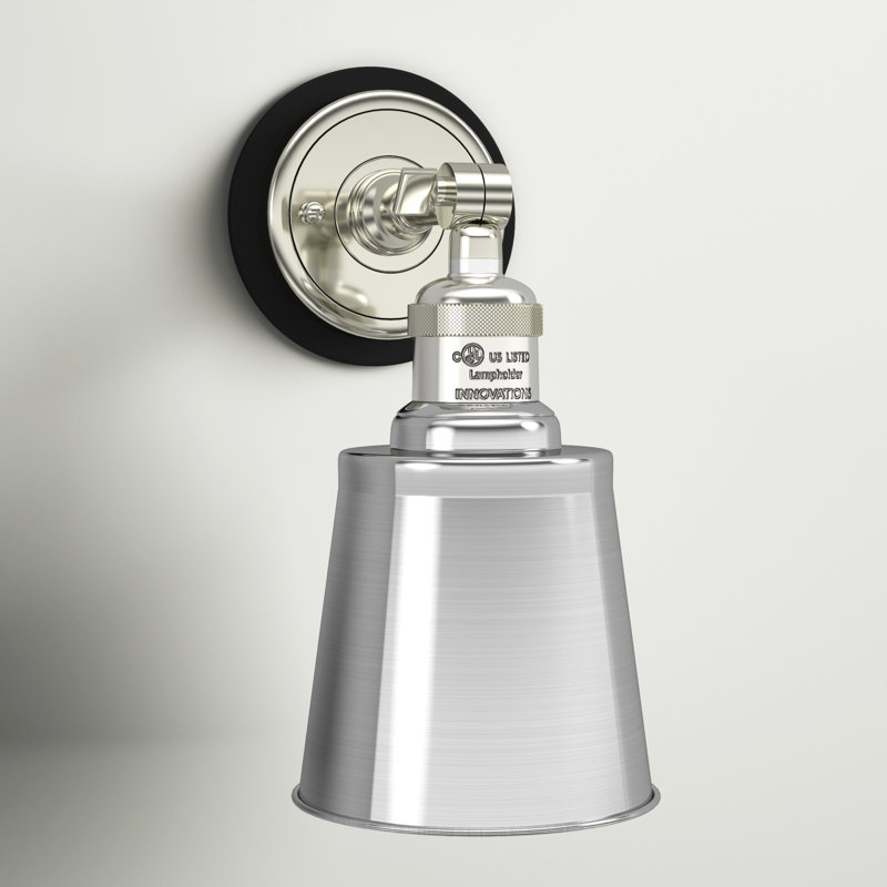 Lavender Hill Armed Sconce, Polished Nickel/Matte Black, Polished Nickel