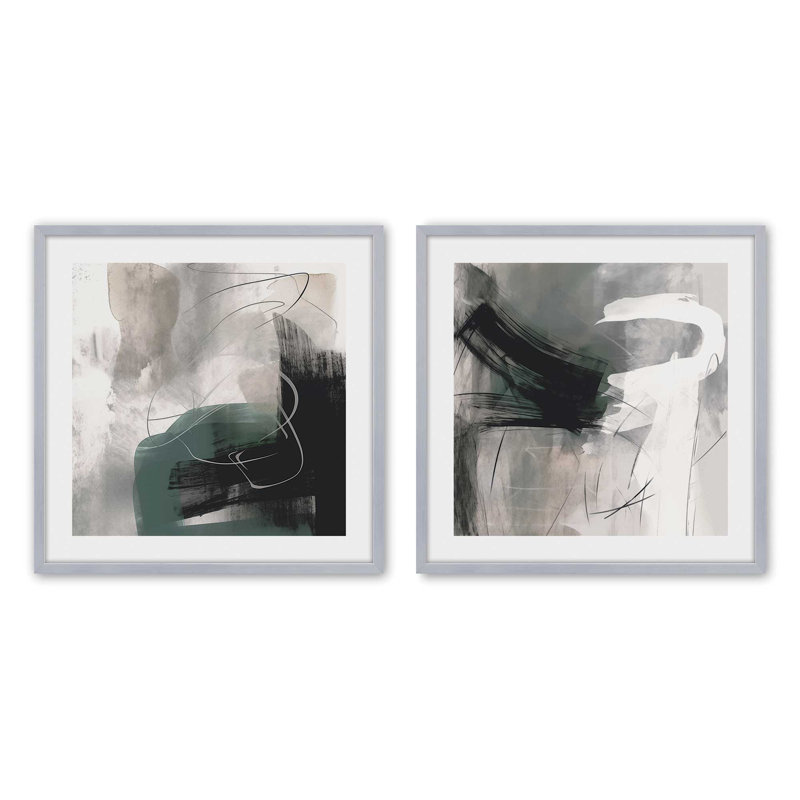 Vortex Vision Set of 2 Canvas Prints ,, Polished Chrome, 17.75" H x 35.5" W