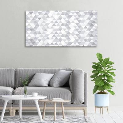 Grey Triangles - No Frame Print on Canvas