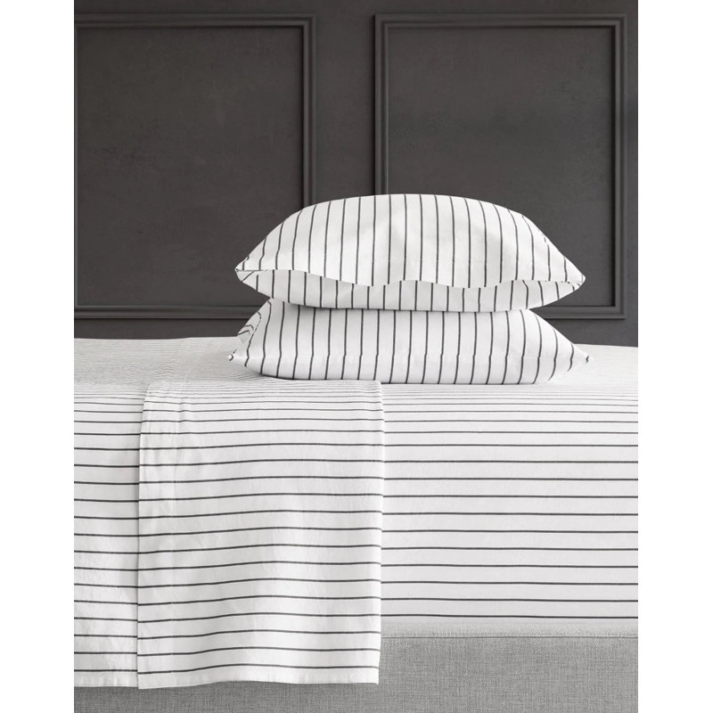 Ensemble de draps 6 pièces en coton standard blanc, Très grand californien