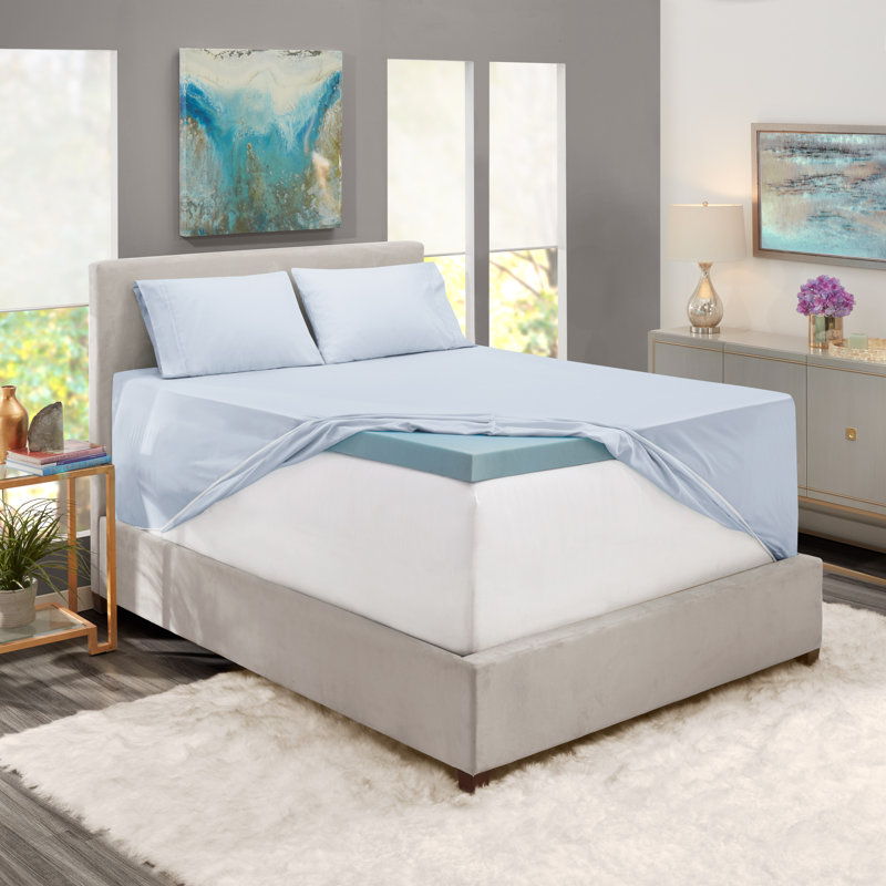 Microfiber Sheet Set, Iced Blue, California King Fitted Sheet
