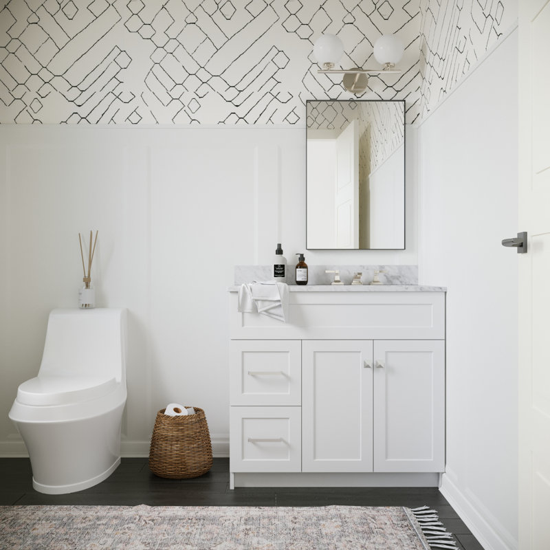 Partham 37" Single Bathroom Vanity Set, White
