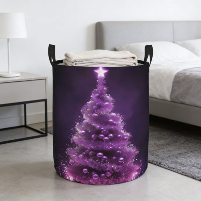 Grand bac de rangement pliable avec motif d'arbre de Noël, panier à linge et panier de rangement 100 L, tissu Oxford résistant à l'eau et durable pour la salle de bain, les jouets et les vêtements