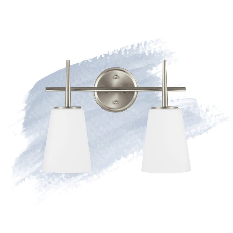 Erlandson 2 - Light Dimmable Vanity Light, 100W A19 Medium, Brushed Nickel