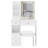 29.2" Small Size Left Drawer Desktop Vanity Table + Cushioned Stool, Large Sliding, Touch Control, Tri-Color Switching, Brightness Adjust LED Mirror, High Capacity Storage, Suitable For Small Space-1557350407