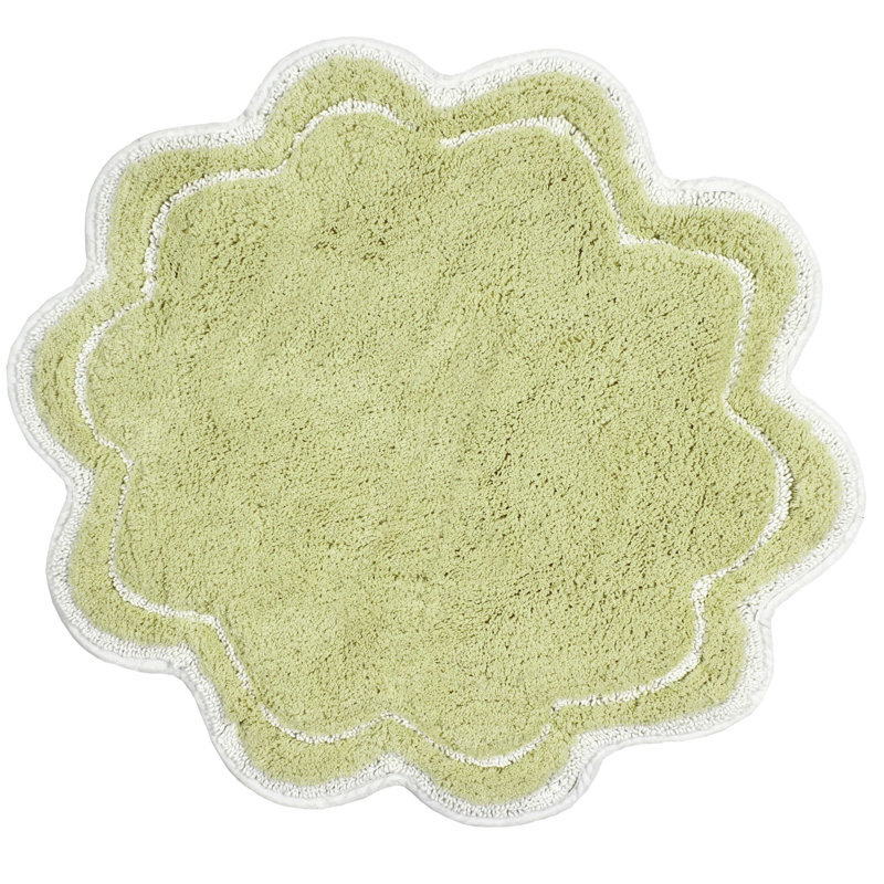 Tapis pour salle de bain Dobrinka, Vert, 30 po (rond)