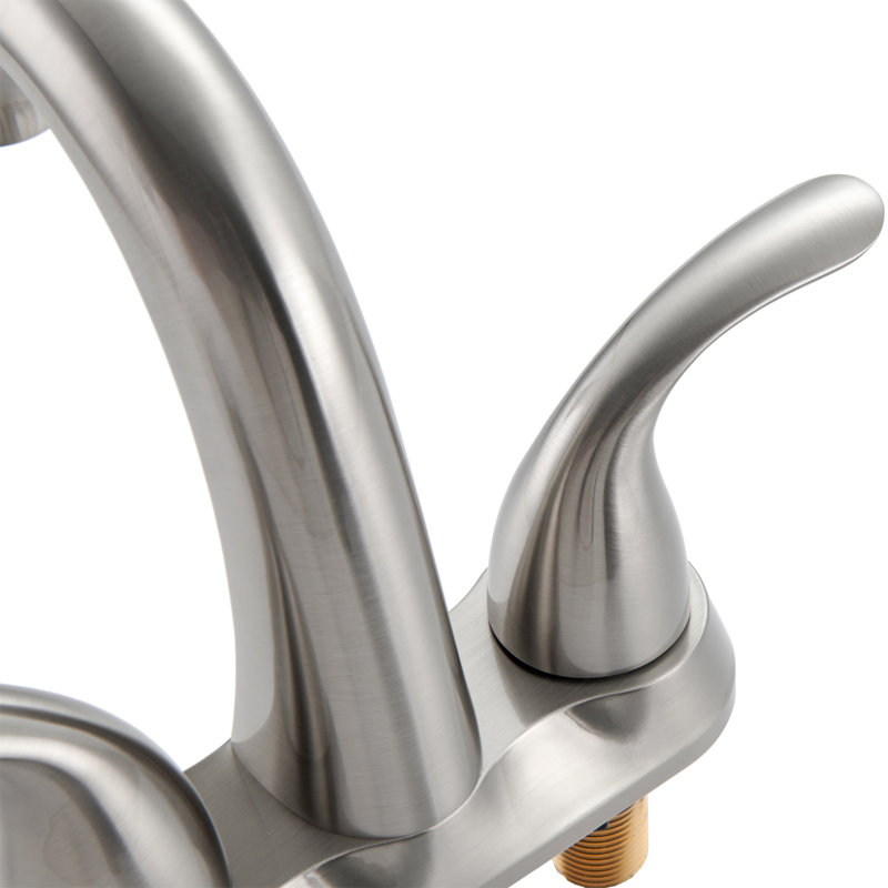 Brushed Nickel 2-Handle Centerset Bathroom Faucet with Pop-Up Drain