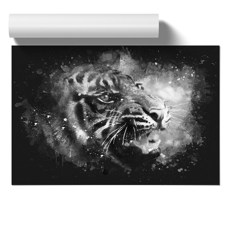 Tiger Paint Splash - Frameless Print, 21cm H x 30cm W x 0.1cm D