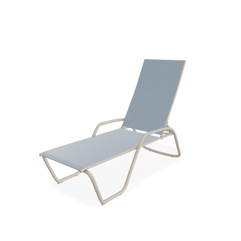 Outdoor Rust-Resistant Metal Chaise Lounge, Textured Desert, Jay