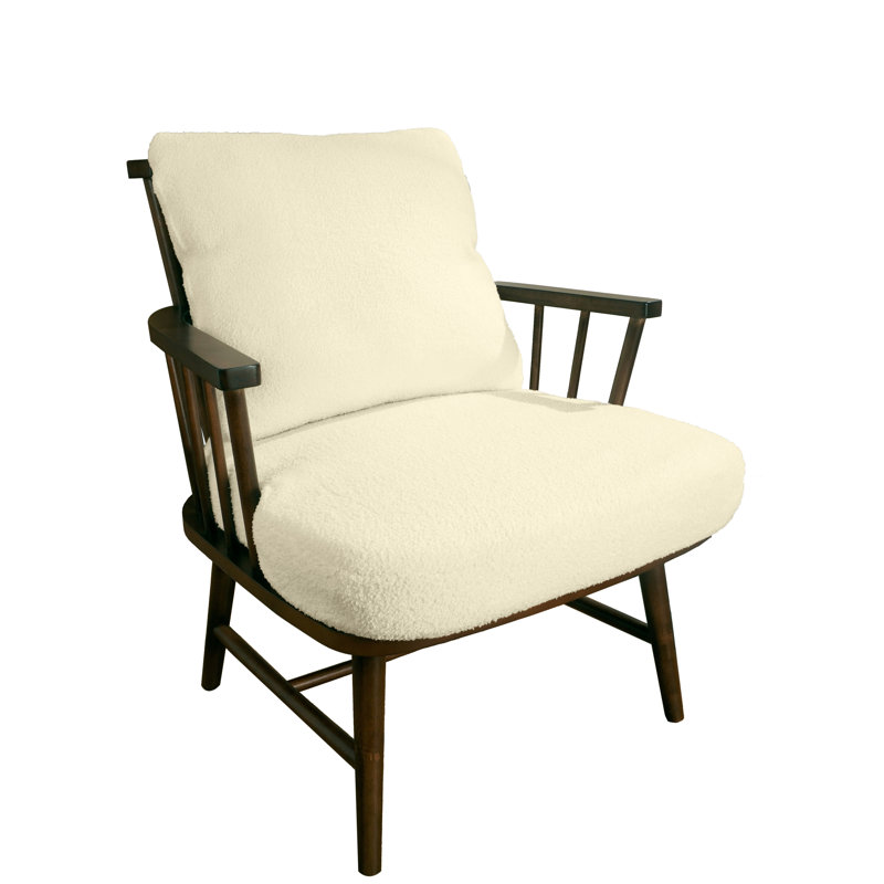 Iyaas Upholstered Armchair, Beige Polyester