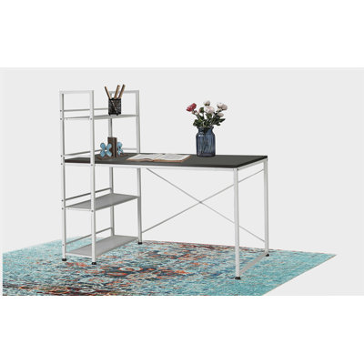 Reversible smart workbench wooden desk White/Brown