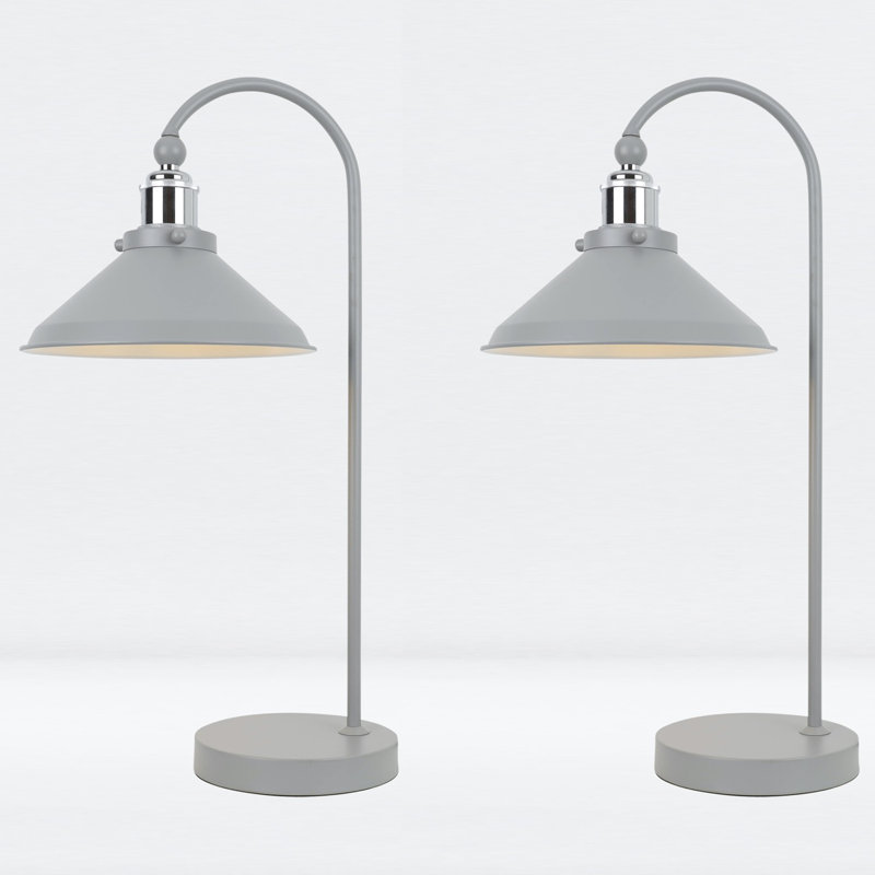 Gwenno Glass Table Lamp, Grey, Grey