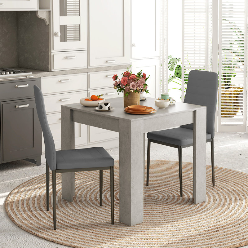 Ensemble de table de salle à manger pour 2 personnes, table de cuisine carrée et chaises rembourrées