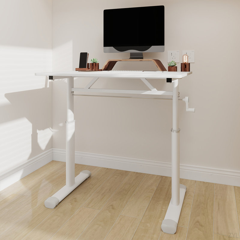 Adjustable Study Desk For Kids & Adults – Height-Adjustable, Multi-Purpose Home/Office Desk, Compact Design, White