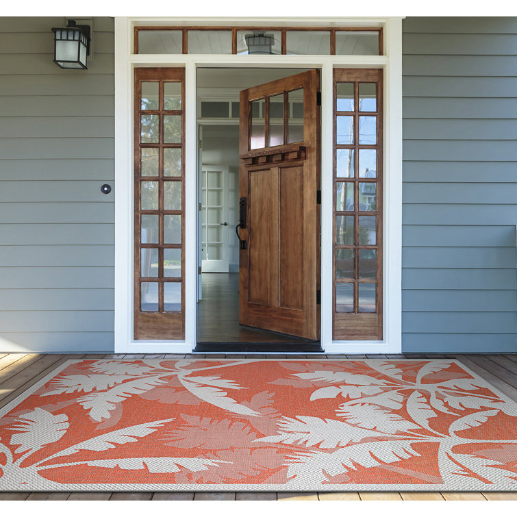Waddington Floral Ivory Orange Indoor Outdoor Area Rug