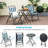 Ebern Designs 3 Pieces Patio Folding Chair Set W/ 2 Chairs & Glass Round Coffee Table Porch Deck Backyard