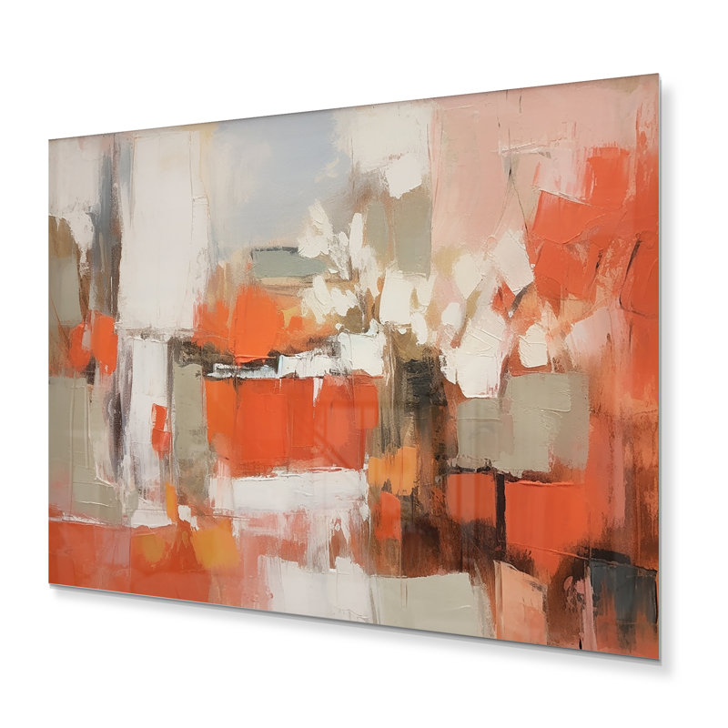 Décoration murale orange en métal orange Minimalims Enchantment II, H 12 po x l 20 po x P 1 po