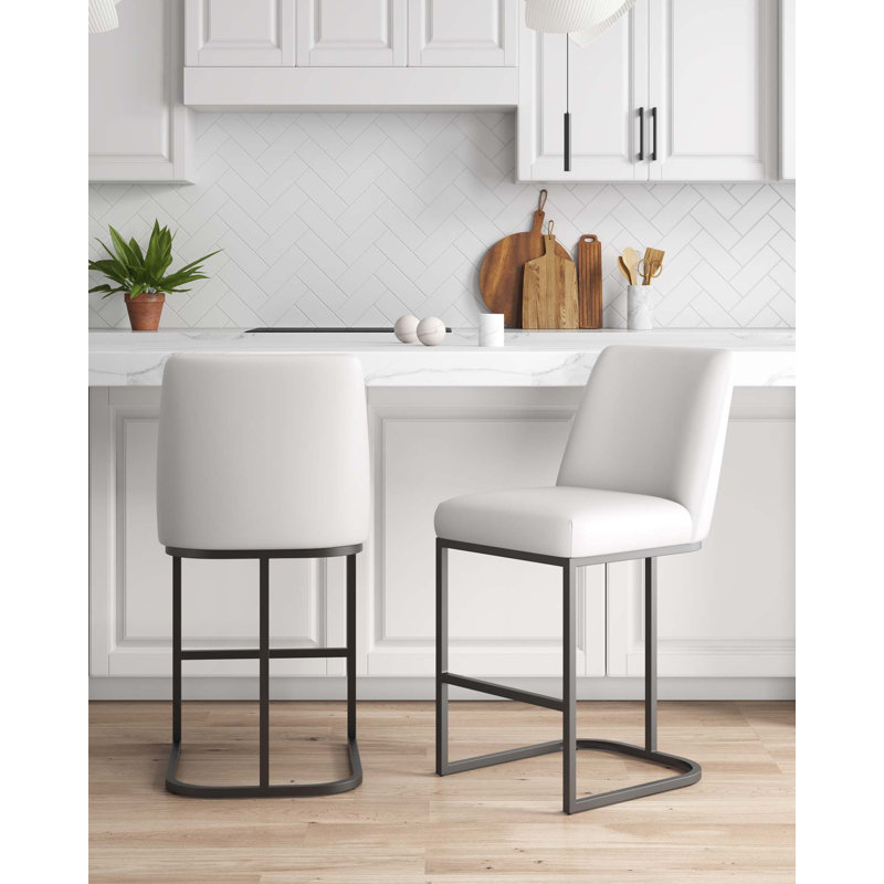 Tabouret de comptoir Serena, Gris, Tabouret de comptoir (siège d'une hauteur de 26,3