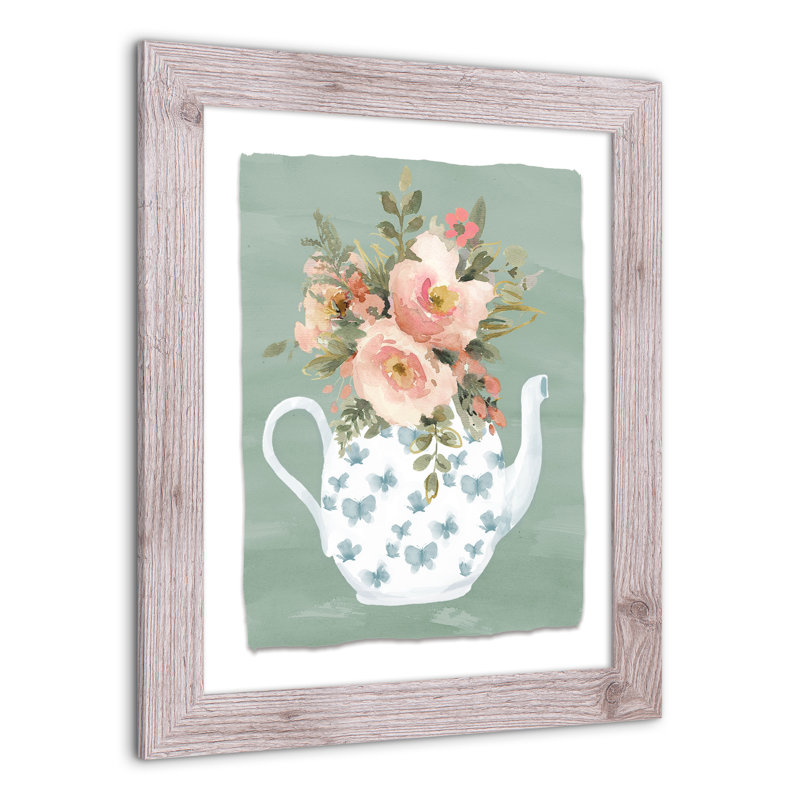 «Flower Teapot», reproduction encadrée, H 20 po x l 16 po x P 0,75 po