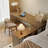 Light walnut L-Shaped Solid Wood desk-108961086