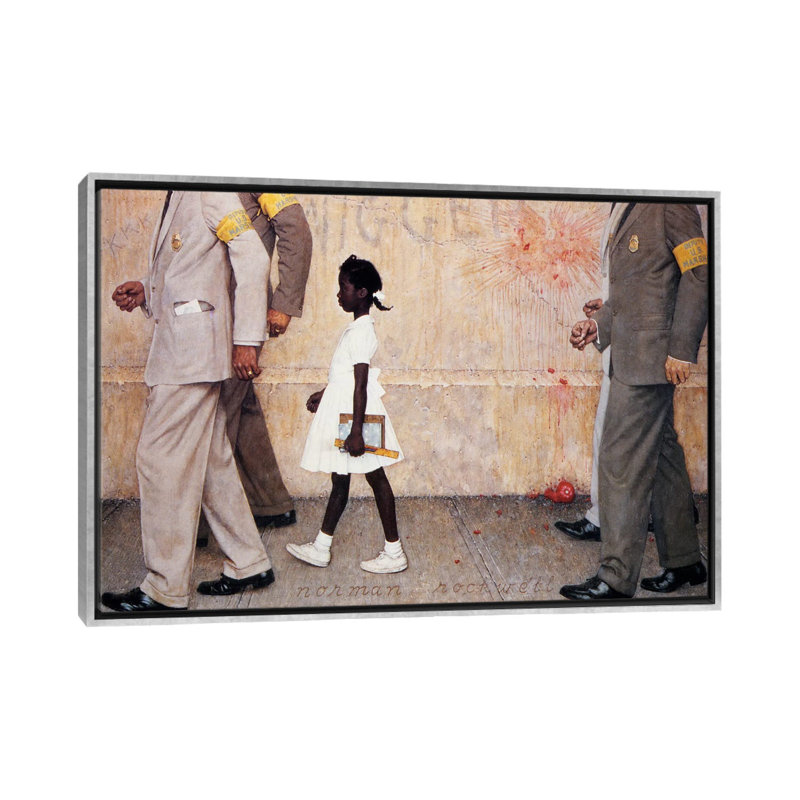 Le problème que nous vivons tous (Ruby Bridges) par Norman Rockwell - impression, H 40 po x l 60 po, Toile encadrée