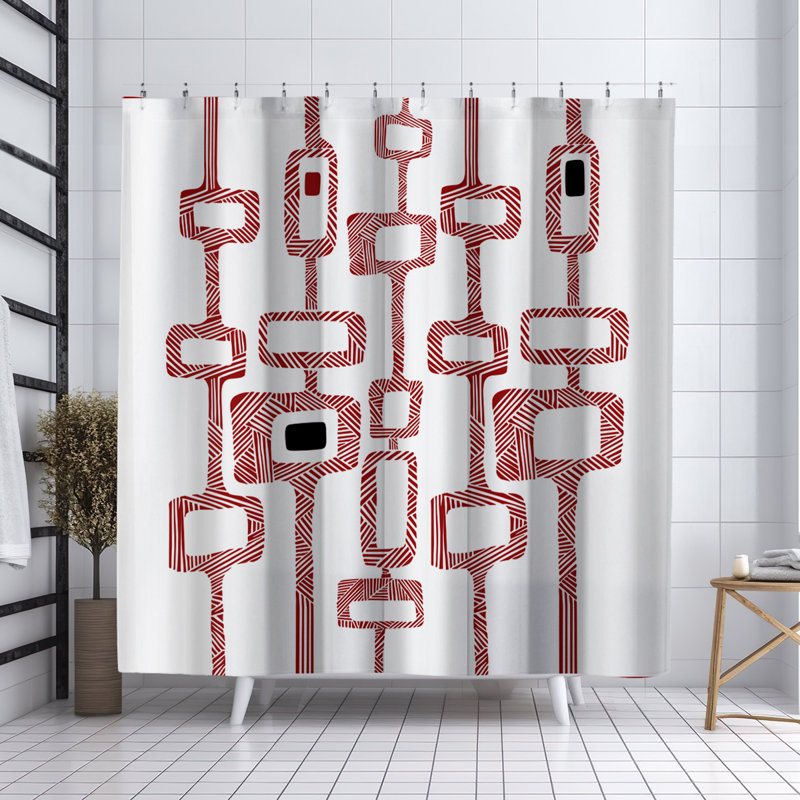 Coco Shower Curtain, Red