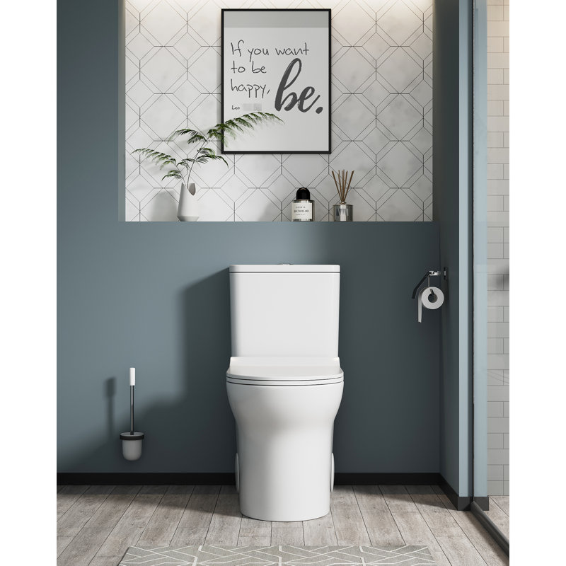 1.1/1.6 Toilet, Ceramic, Elongated, White, Comfortable Height, & Accredited 1.1 1.6 Comfort And With Soft Close