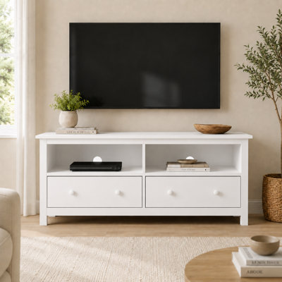 Albrecht Solid Wood TV Stand 55" with 2 Drawers and Ample Storage