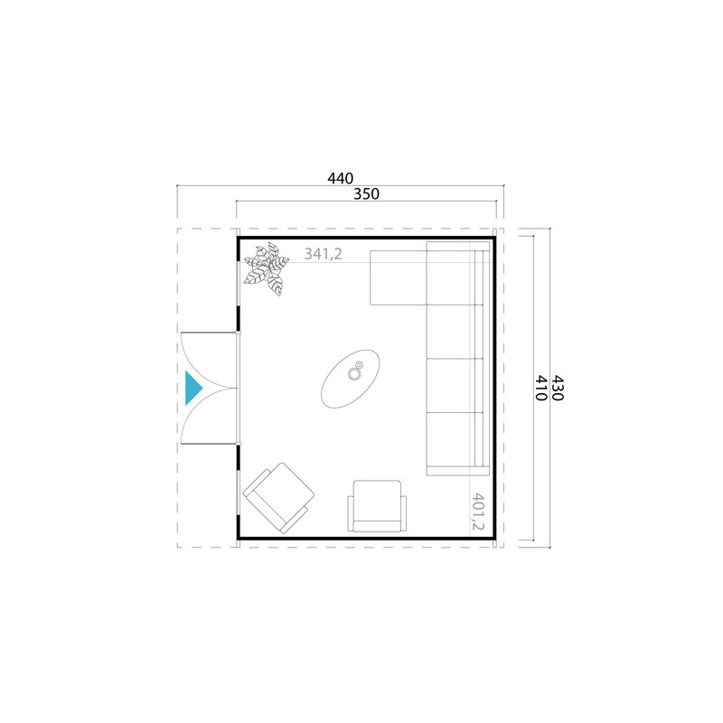 Lasita - 13.5 x 11.5 Ft. Premium Log Cabin With Tempered Double Glazed Windows (44mm)
