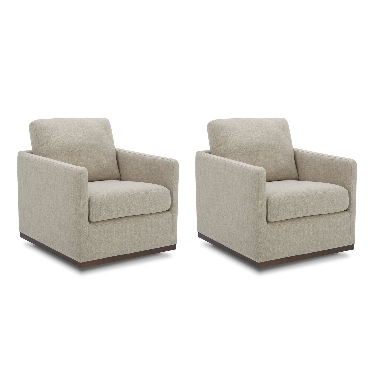 Bobbi Reversible Swivel Armchair, Effie Flax Performance Linen