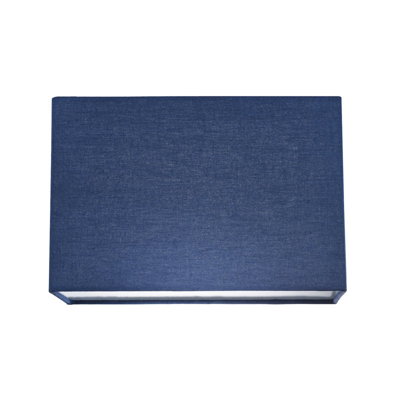 19cm H Linen Rectangle Lamp Shade ( Screw On ), Midnight Navy Blue