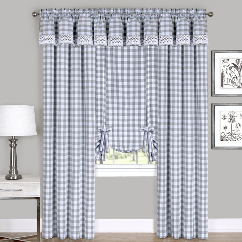 Haylee Semi Sheer Single Curtain Panel, Gray, 42" W x 95" L